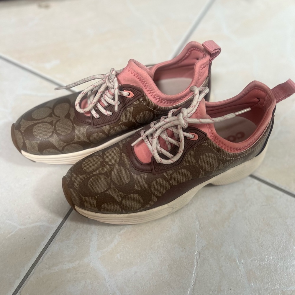 Women Coach Sneakers in Pink and Brown